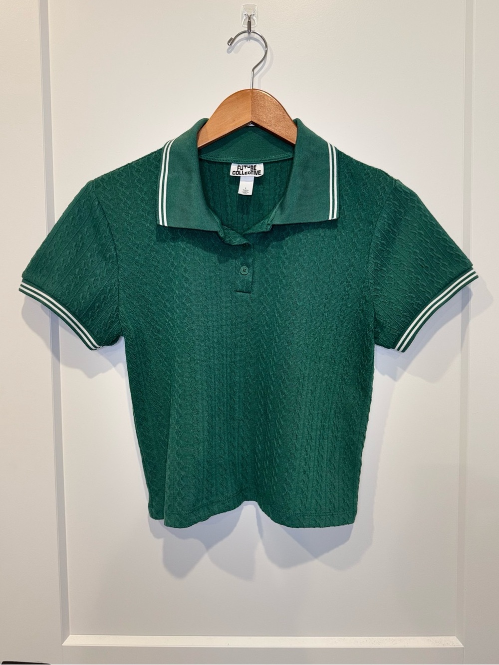 Future Collective Green Polo Knit Top - Large